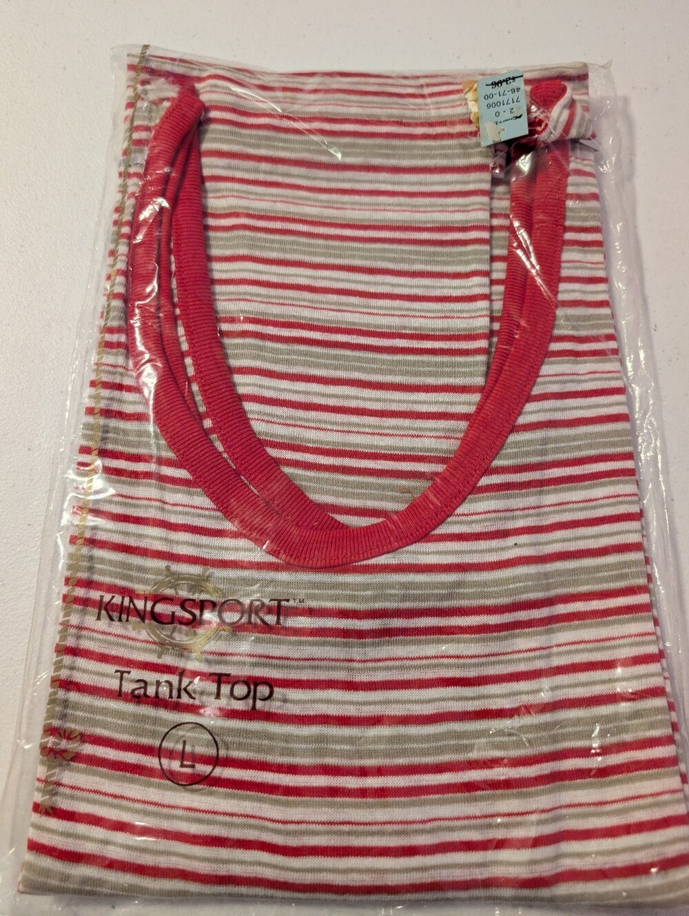 Vintage Woman’s Knit Striped Tank Top  Kmart Large NIP NOS New